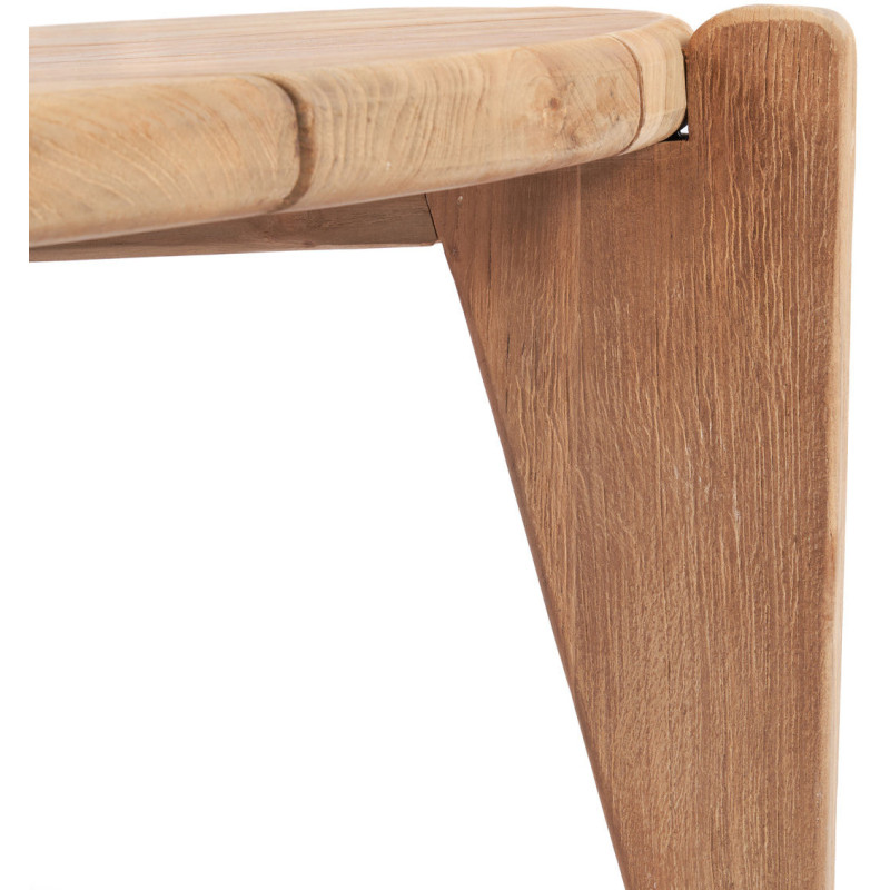 Table basse extérieur originale Ronde 70 cm en Bois de teck recyclé Naturel The Seseh 
