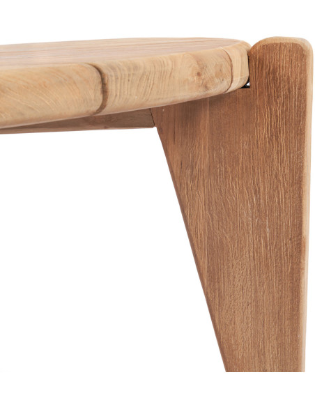 Table basse extérieur originale Ronde 70 cm en Bois de teck recyclé Naturel The Seseh 