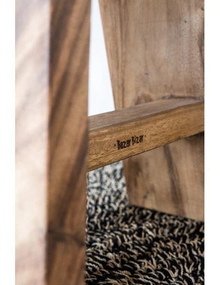 Tapis Rectangulaire 200x300 en Raphia Sisal Palmier Noir The Seagrass 