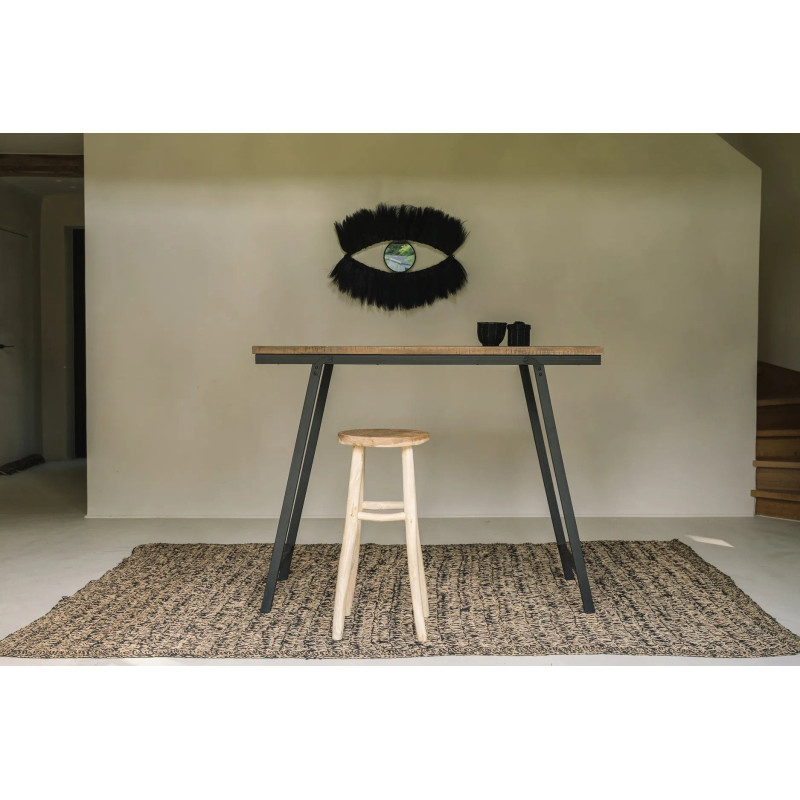 Tapis Rectangulaire 200x300 en Raphia Sisal Palmier Noir The Seagrass 