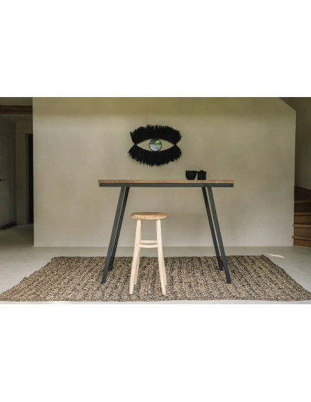 Tapis Rectangulaire 200x300 en Raphia Sisal Palmier Noir The Seagrass 