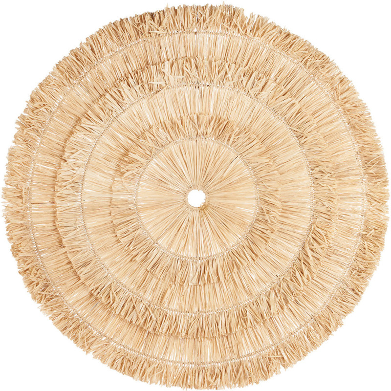 Grande Décoration murale bohème chic ronde 110 cm Sisal Naturel Tressé The Sehseh 