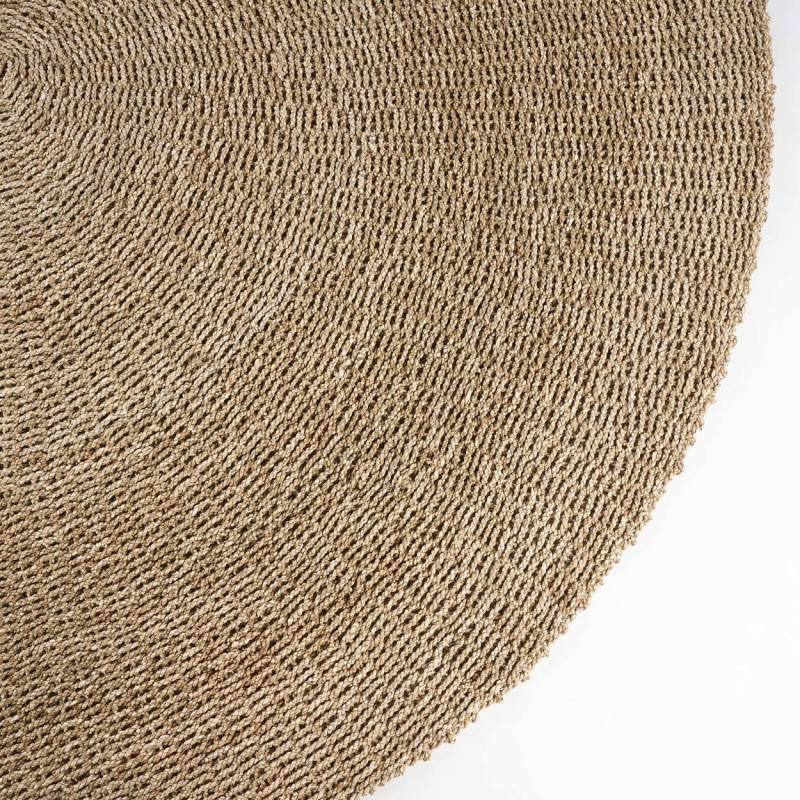 Grand Tapis bord de mer Rond 200 cm Sisal Naturel Tressé The Sizali 