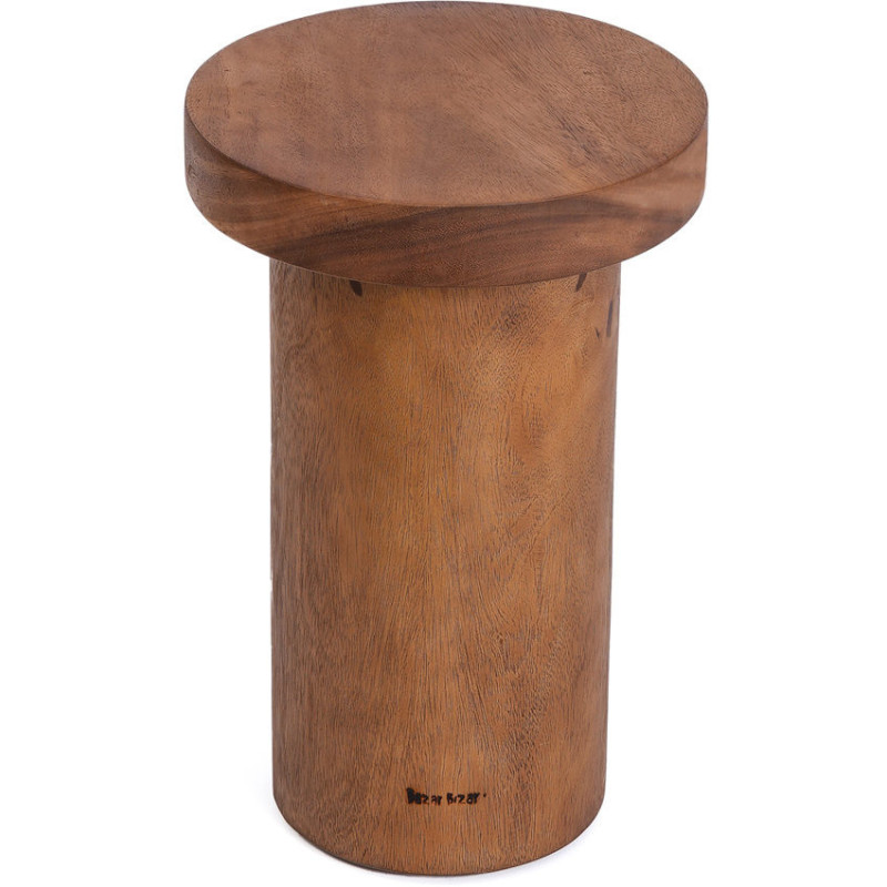 Table d'appoint moderne Ronde en Bois de teck Naturel The Inti 