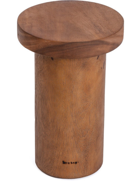 Table d'appoint moderne Ronde en Bois de teck Naturel The Inti 