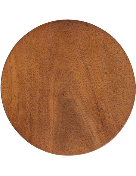 Table d'appoint moderne Ronde en Bois de teck Naturel The Inti 