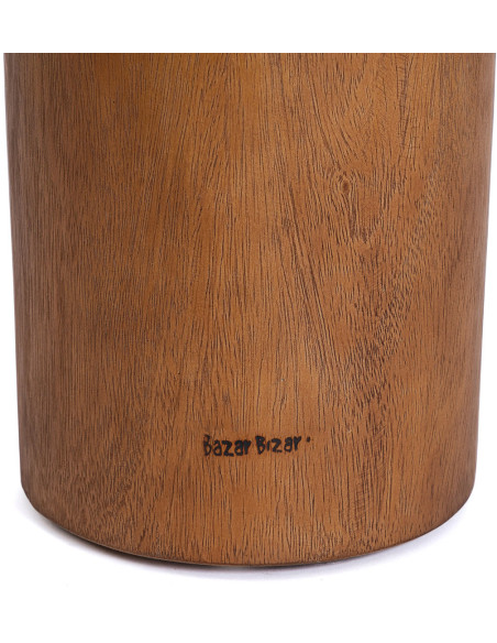 Table d'appoint moderne Ronde en Bois de teck Naturel The Inti 