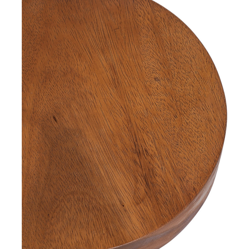Table d'appoint moderne Ronde en Bois de teck Naturel The Inti 