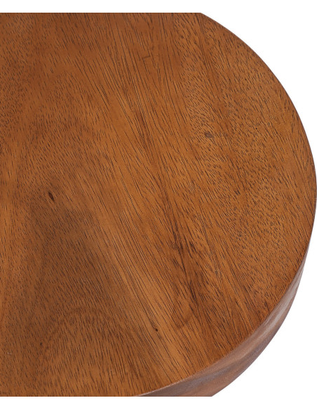 Table d'appoint moderne Ronde en Bois de teck Naturel The Inti 
