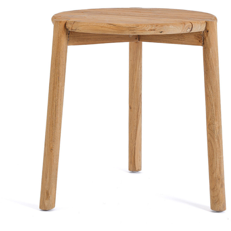 Table d'appoint extérieur moderne Ronde en Bois de teck Naturel The Gilimanuk 