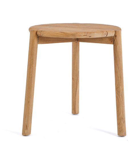 Table d'appoint extérieur moderne Ronde en Bois de teck Naturel The Gilimanuk 