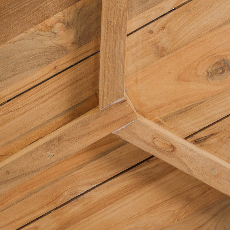 Table d'appoint extérieur moderne Ronde en Bois de teck Naturel The Gilimanuk 