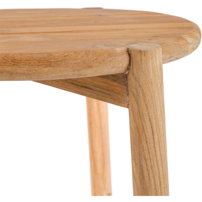 Table d'appoint extérieur moderne Ronde en Bois de teck Naturel The Gilimanuk 