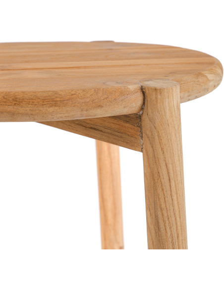 Table d'appoint extérieur moderne Ronde en Bois de teck Naturel The Gilimanuk 