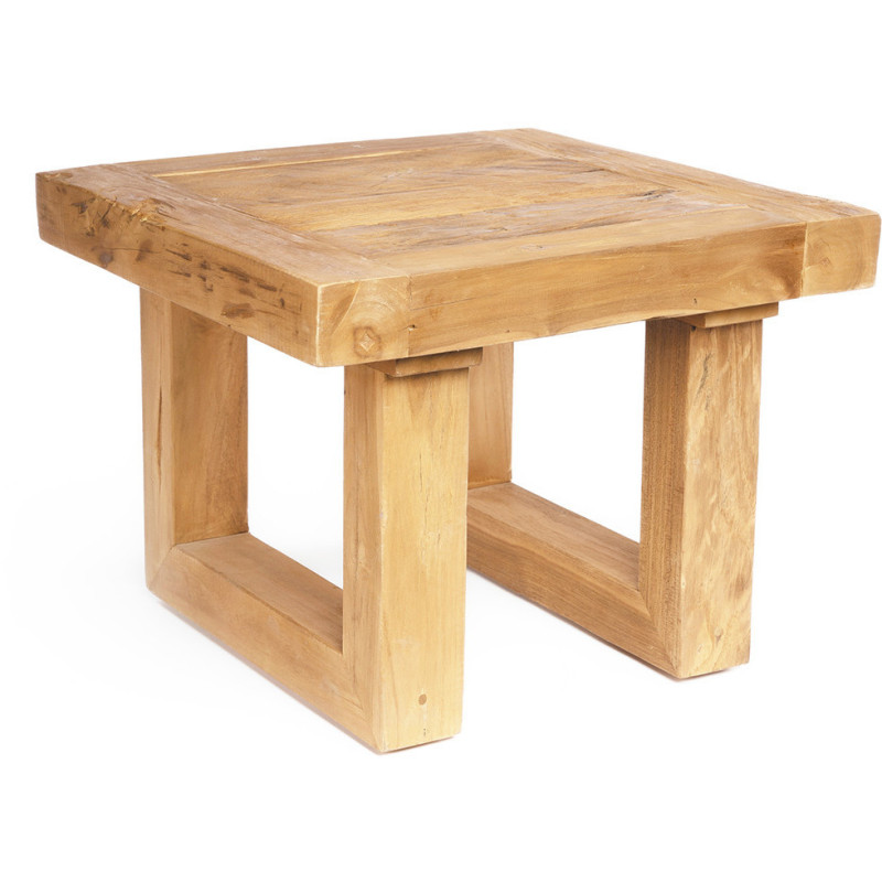 Table basse moderne Carrée en Bois de teck recyclé Naturel The Reclaimed 