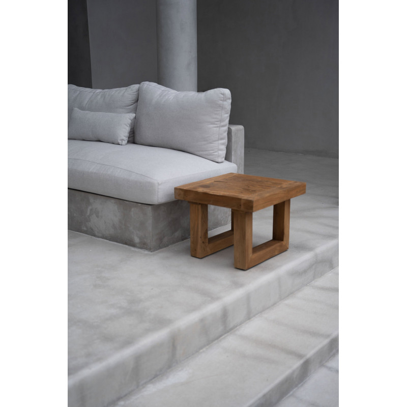 Table basse moderne Carrée en Bois de teck recyclé Naturel The Reclaimed 
