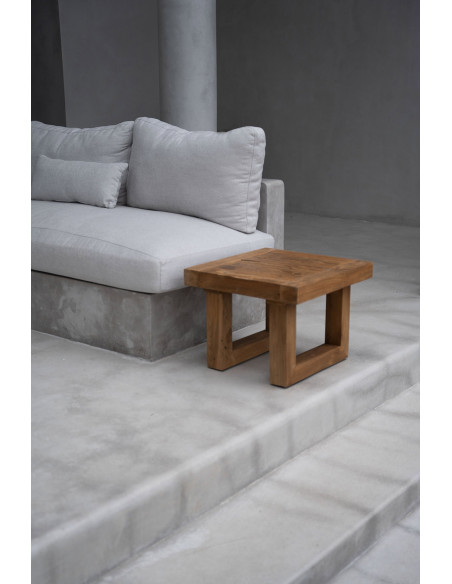 Table basse moderne Carrée en Bois de teck recyclé Naturel The Reclaimed 