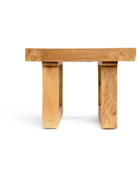 Table basse moderne Carrée en Bois de teck recyclé Naturel The Reclaimed 
