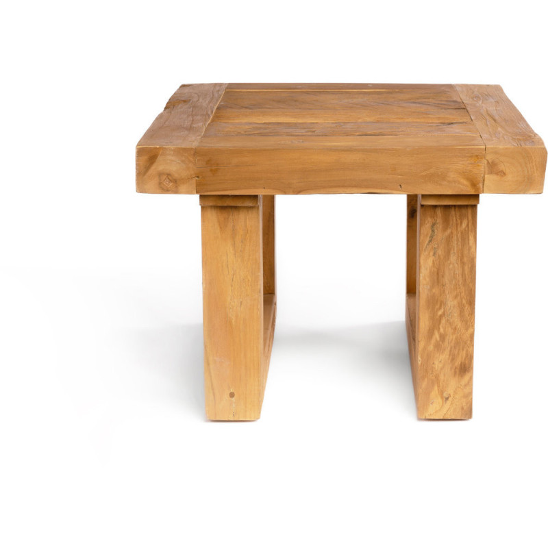 Table basse moderne Carrée en Bois de teck recyclé Naturel The Reclaimed 