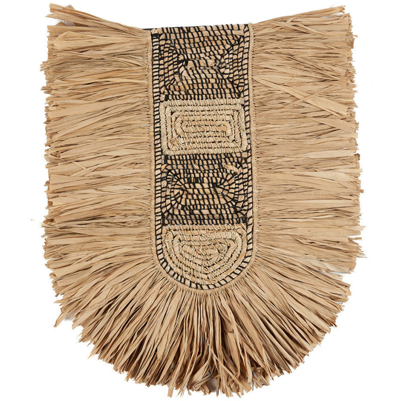 Grande décoration murale ethnique bohème H 85 cm Herbe Naturel Tressé The Dada 