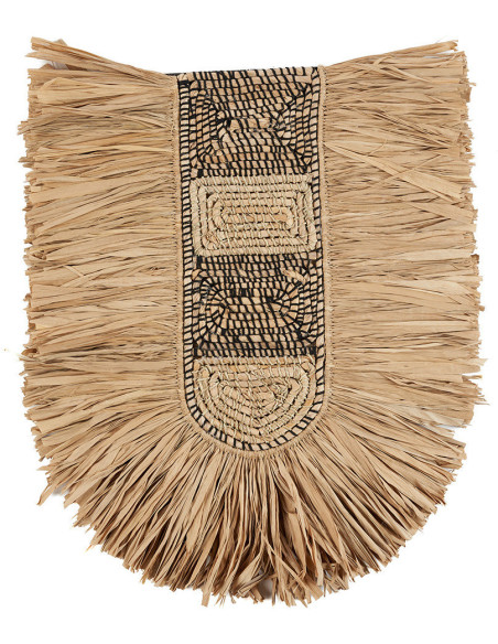 Grande décoration murale ethnique bohème H 85 cm Herbe Naturel Tressé The Dada 