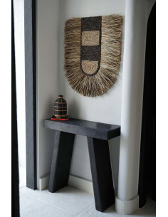 Grande décoration murale ethnique bohème H 85 cm Herbe Naturel Tressé The Dada 