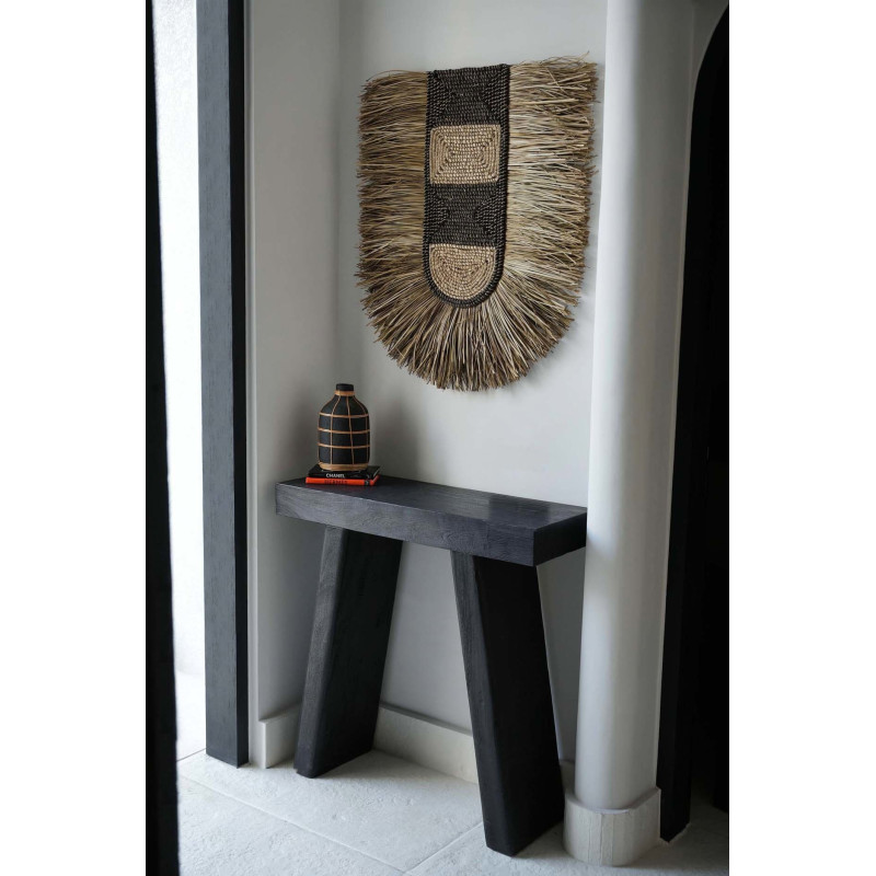 Grande décoration murale ethnique bohème H 85 cm Herbe Naturel Tressé The Dada 