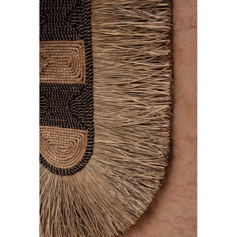 Grande décoration murale ethnique bohème H 85 cm Herbe Naturel Tressé The Dada 
