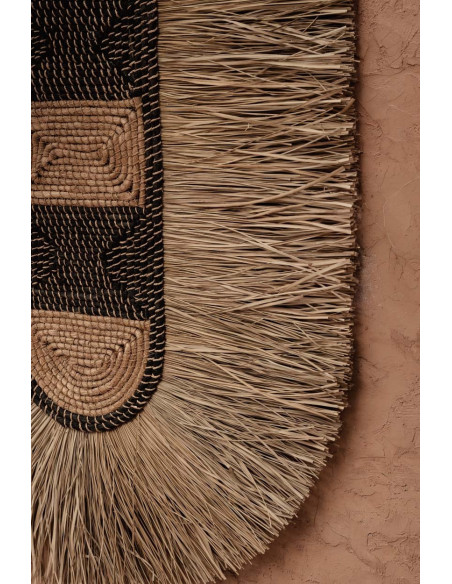 Grande décoration murale ethnique bohème H 85 cm Herbe Naturel Tressé The Dada 
