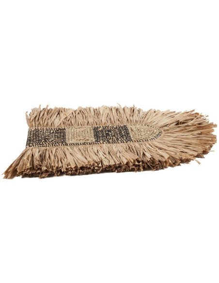 Grande décoration murale ethnique bohème H 85 cm Herbe Naturel Tressé The Dada 