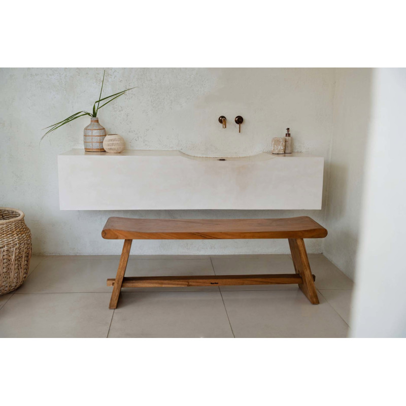 Banc d'intérieur moderne 3 places en Bois de suar Naturel The Suar 
