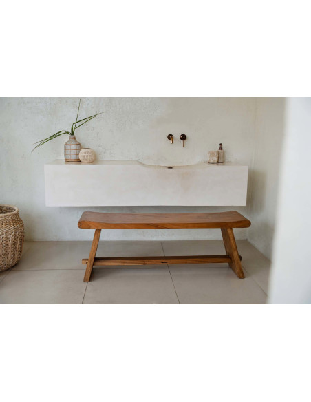 Banc d'intérieur moderne 3 places en Bois de suar Naturel The Suar 