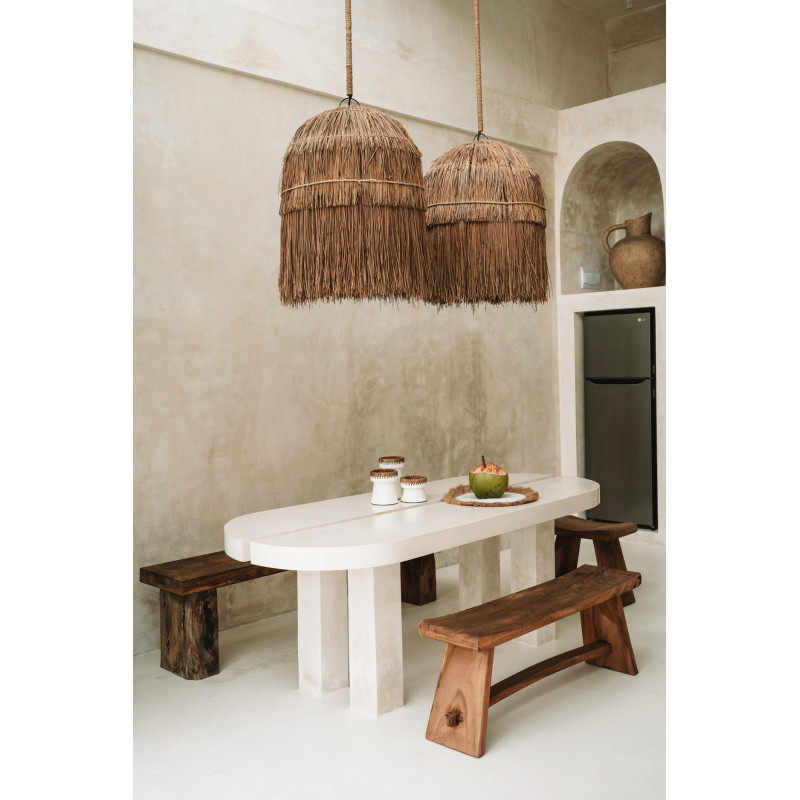 Banc d'intérieur moderne 3 places en Bois de suar Naturel The Suar 