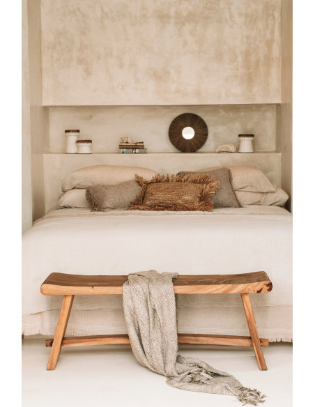 Banc d'intérieur moderne 3 places en Bois de suar Naturel The Suar 