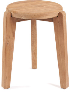 Table d'appoint originale Ronde en Bois de teck recyclé Naturel The Seseh 