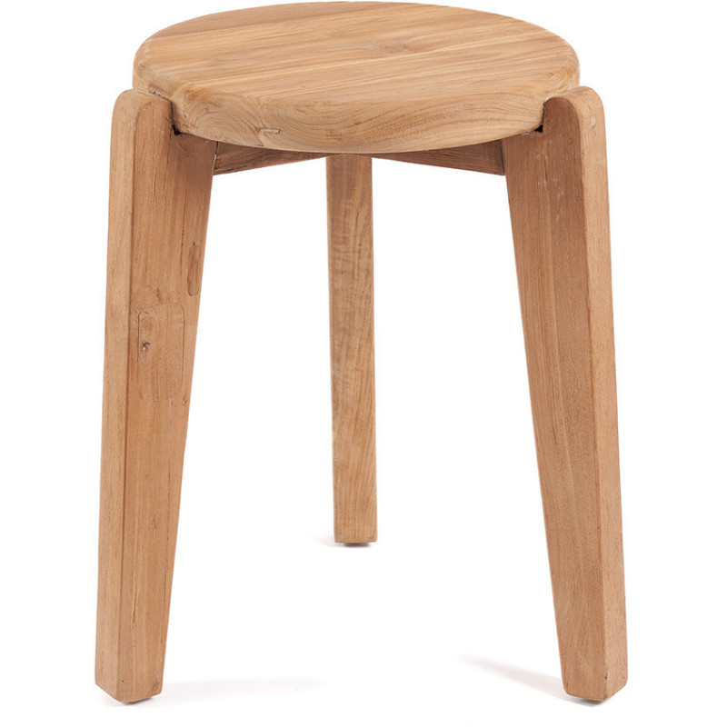 Table d'appoint originale Ronde en Bois de teck recyclé Naturel The Seseh 