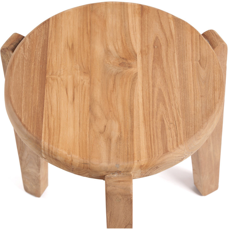 Table d'appoint originale Ronde en Bois de teck recyclé Naturel The Seseh 