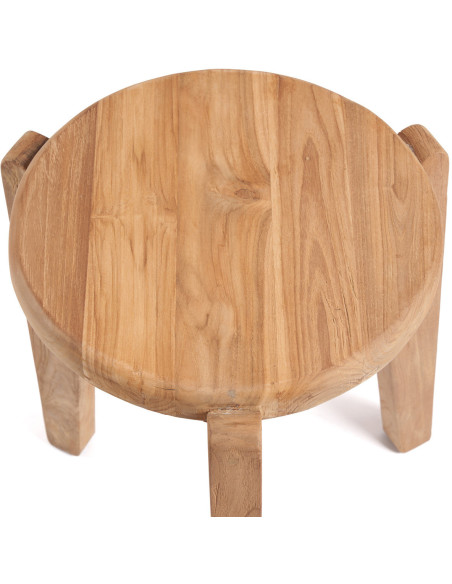 Table d'appoint originale Ronde en Bois de teck recyclé Naturel The Seseh 