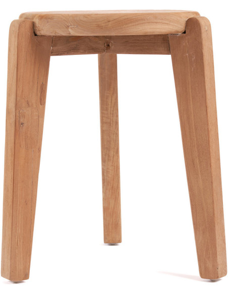 Table d'appoint originale Ronde en Bois de teck recyclé Naturel The Seseh 