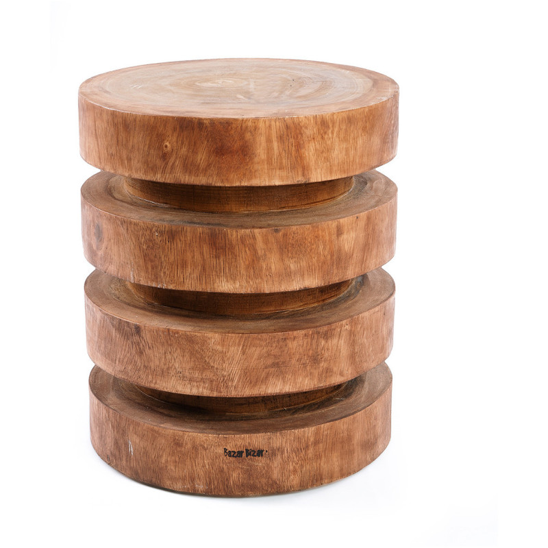 Table d'appoint originale Ronde en Bois de suar Naturel The Massaka 