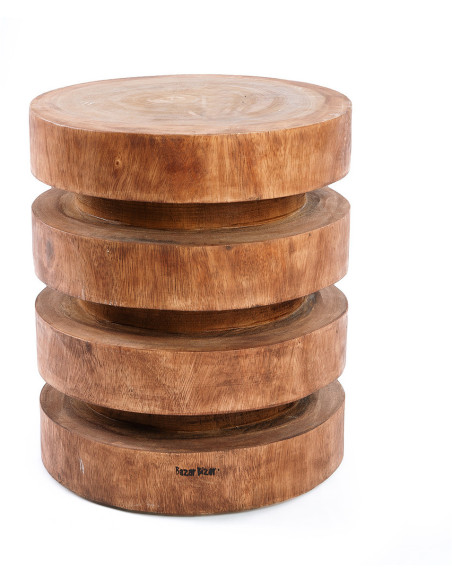 Table d'appoint originale Ronde en Bois de suar Naturel The Massaka 