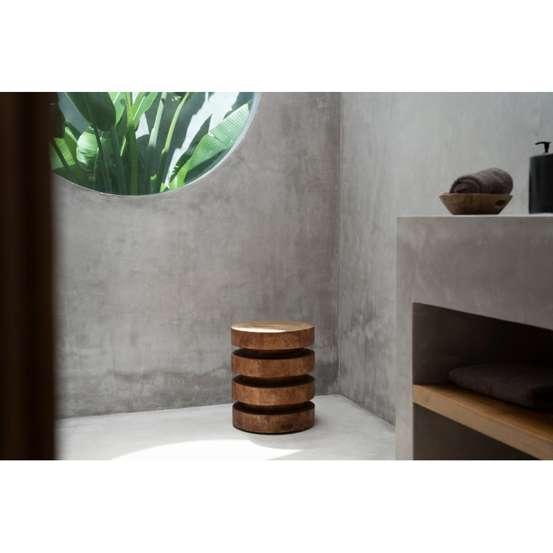 Table d'appoint originale Ronde en Bois de suar Naturel The Massaka 