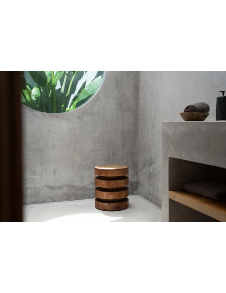 Table d'appoint originale Ronde en Bois de suar Naturel The Massaka 