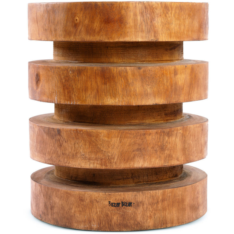 Table d'appoint originale Ronde en Bois de suar Naturel The Massaka 