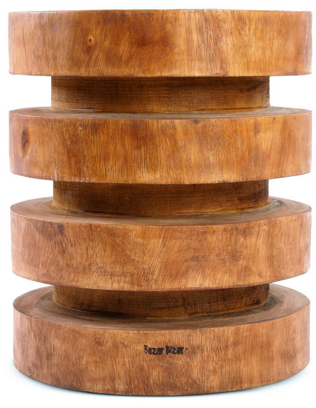 Table d'appoint originale Ronde en Bois de suar Naturel The Massaka 