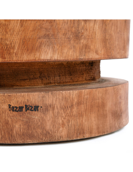 Table d'appoint originale Ronde en Bois de suar Naturel The Massaka 
