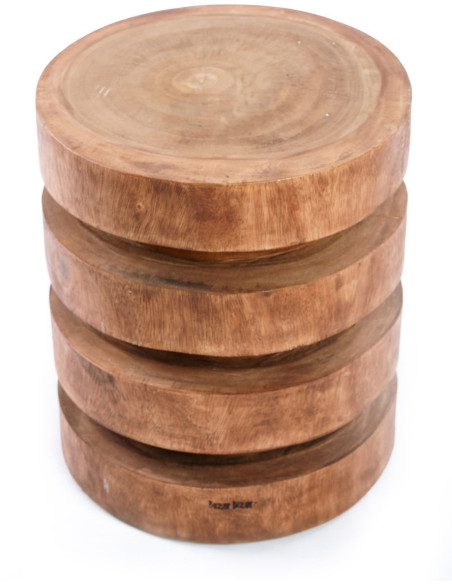 Table d'appoint originale Ronde en Bois de suar Naturel The Massaka 