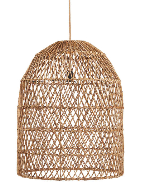 Grand Abat-jour bohème Cloche 55 cm Feuille de bananier Naturel Tressé The Xiomara 