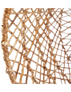 Grand Abat-jour bohème Cloche 55 cm Feuille de bananier Naturel Tressé The Xiomara 