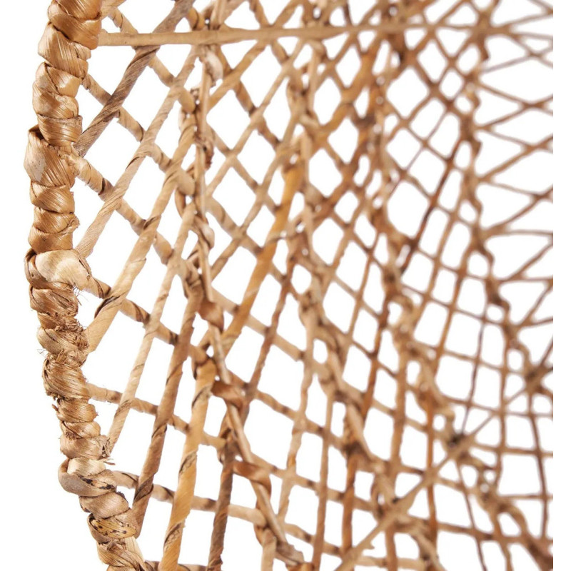 Grand Abat-jour bohème Cloche 55 cm Feuille de bananier Naturel Tressé The Xiomara 